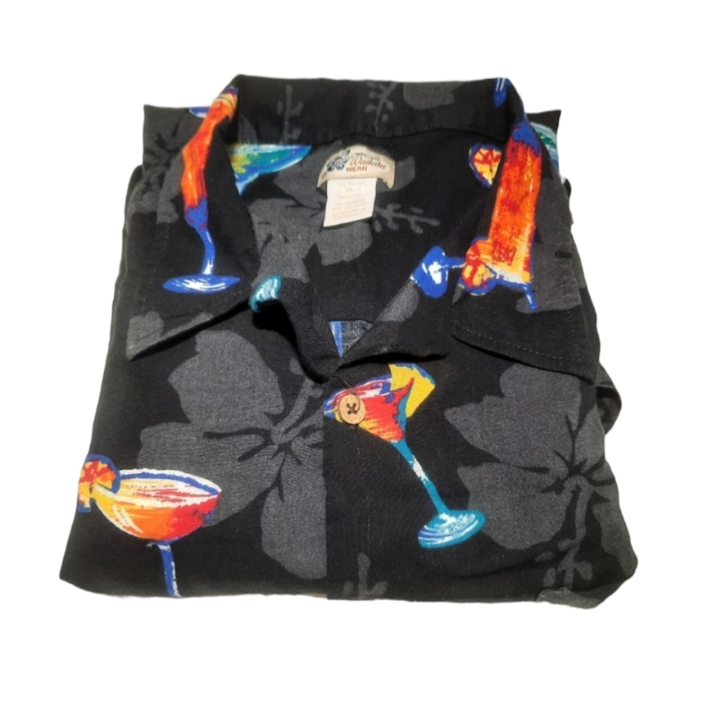 Cherokee Waikiki Wear Hawaiian Shirt Cocktails Size XL - Picture 4 of 6